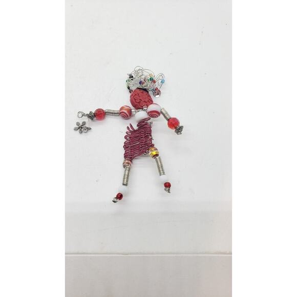 Vintage Figural Stick Pin Artisan Beads Wild Hair Moonbabies Person Girl Boy - Picture 5 of 8